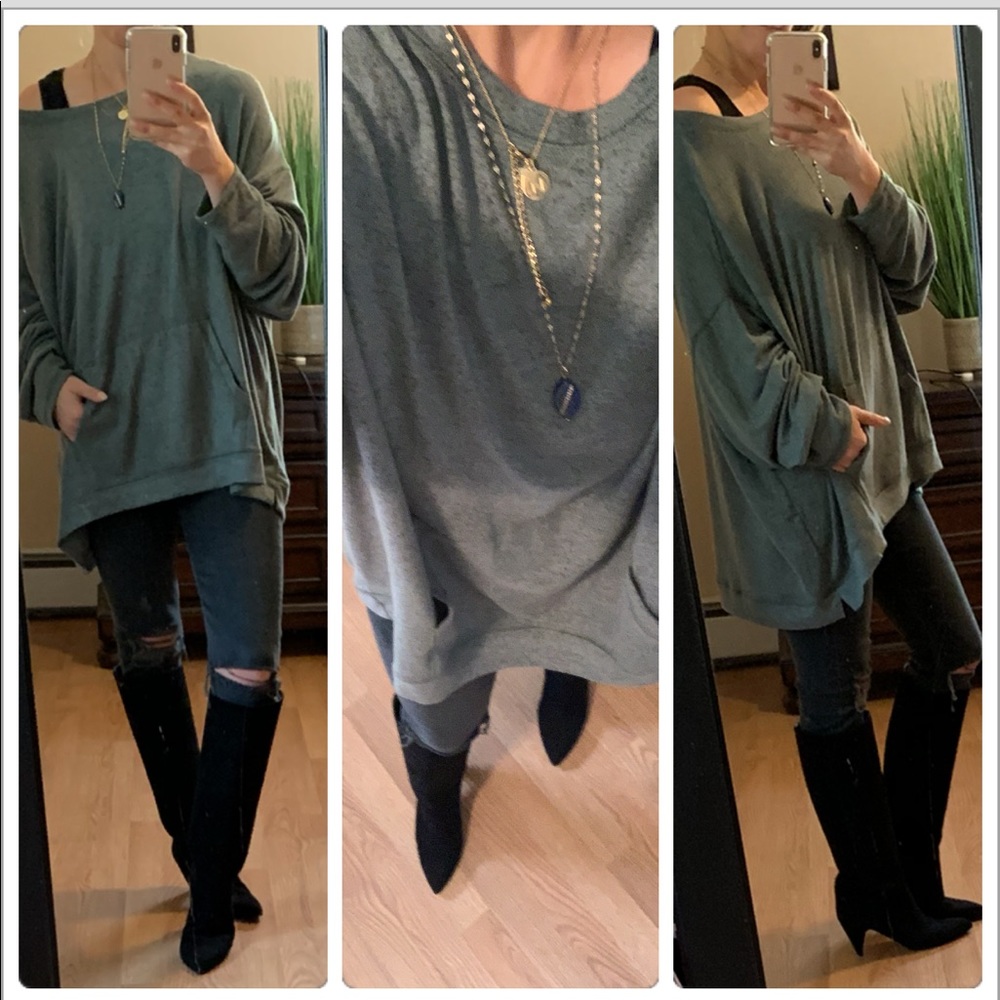 New๐Ultra soft kangaroo Rose pocket top - Picture 3 of 8